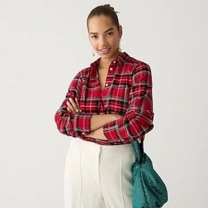 J.Crew Classic Fit Flannel Shirt in Good Tidings Red